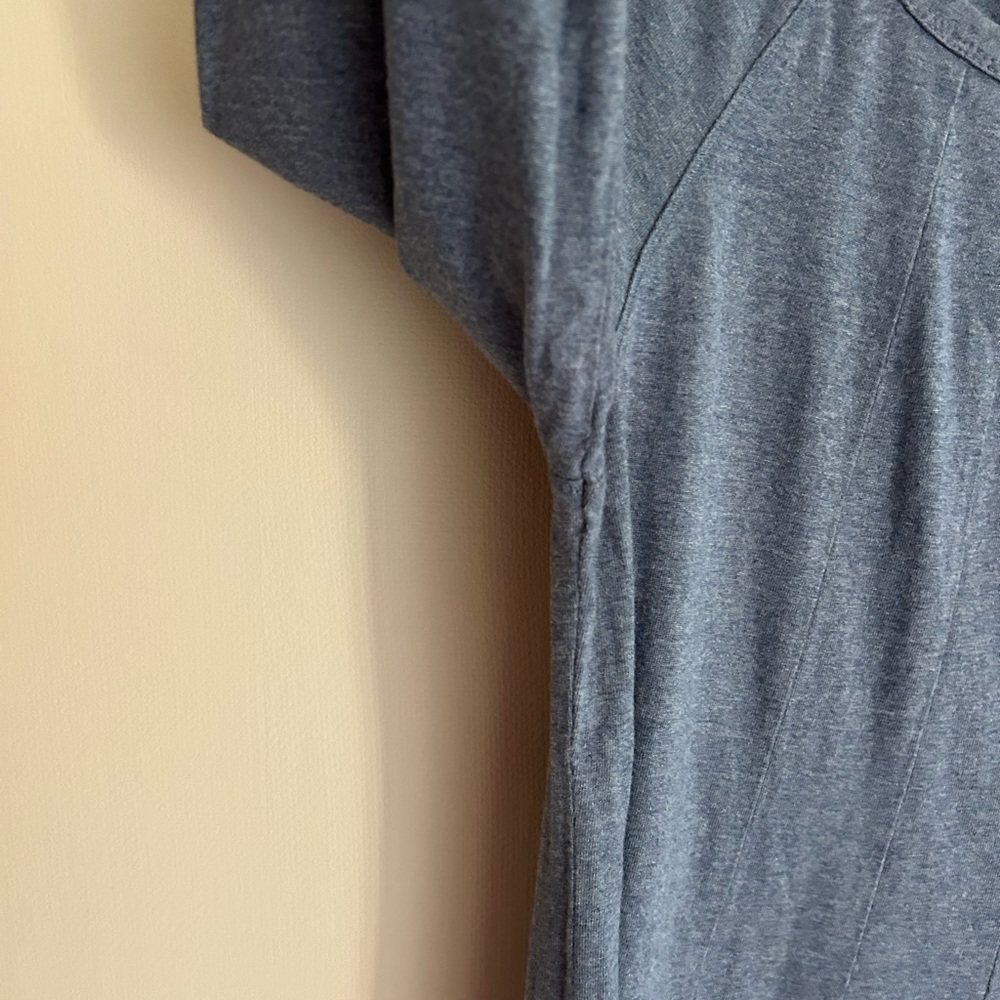 J. JILL Dusty Blue Raglan 3/4 Sleeve Scoop Neck Dress Comfort Travel Classic | M - Picture 5 of 12